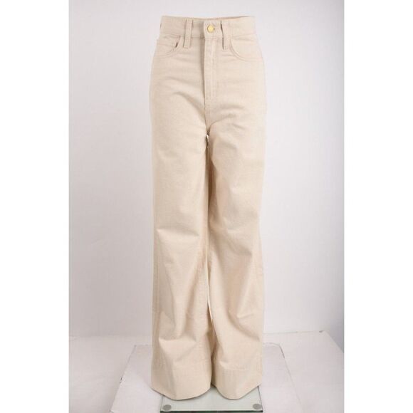 Triarchy Womens Ms Triarchy Jeans Sz 24 Wide Leg Off White Ivory High Rise New - Picture 1 of 6